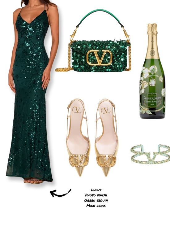 Lulus Dresses & Skirts - Lulus Photo Finish Forest Green Sequin Lace-Up Maxi Dress